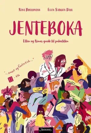 Omslag: "Jenteboka : Ellen og Ninas guide til puberteten" av Nina Brochmann